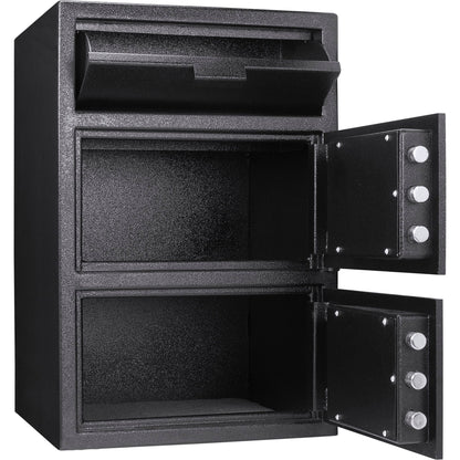 Digital Keypad 2 Lock Depository Safe 1 6 2 Cubic Ft - Black