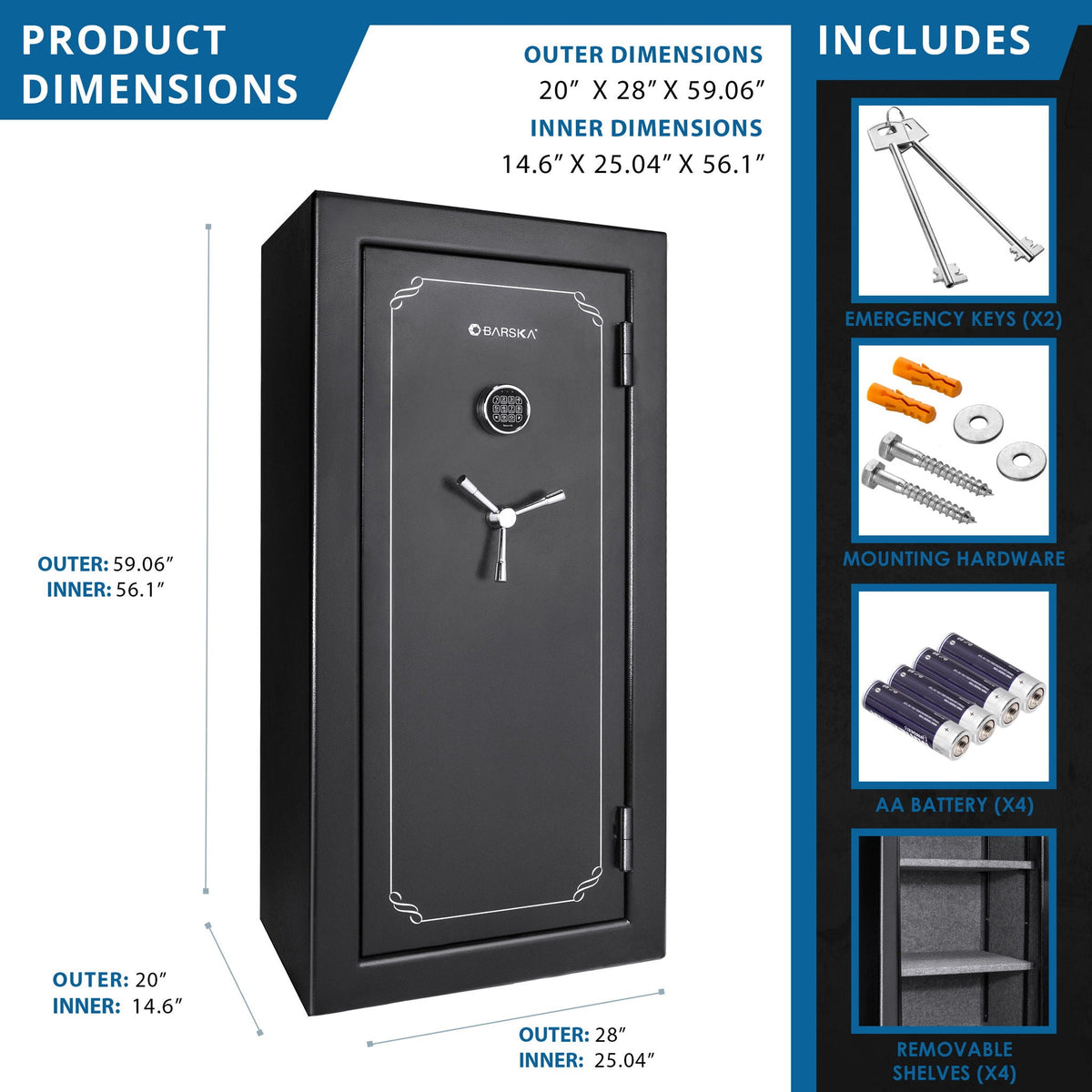 Tall Fireproof Protection Safe Vault