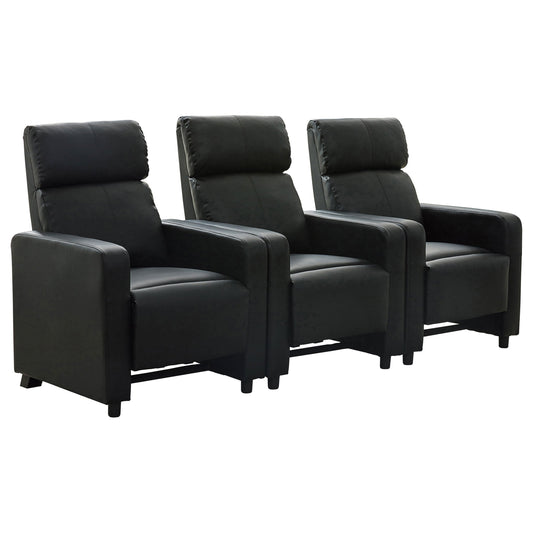 Toohey Upholstered Tufted Recliner Living Room Set Black