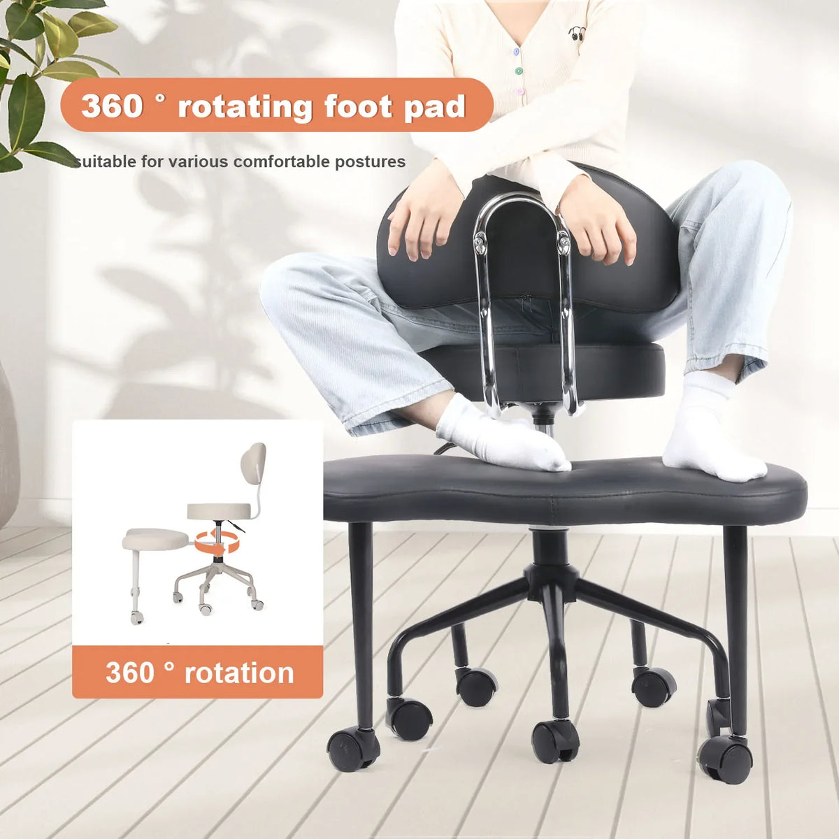 Cross Desk Chair with Lumbar Support and Height Adjustable,Desk Chair for Adults,Legged Office Chair with Wheels