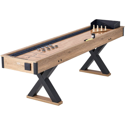 9 ft Shuffleboard Table 2 in 1 Shuffleboard and Bowling Combo Game Set