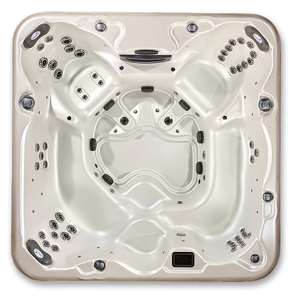 Arcadia Luxury Hot Tub – 7-Person Spa with Dual Captain’s Chairs & Open Footwell, 8' Design