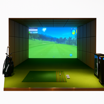 Golf Simulator Enclosure Built for Home Practice, Aluminum Frame, Auto Tee System, 30 Course Library