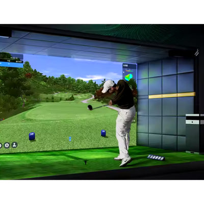 Golf Simulator Designed for Home Practice, 4K Ultra-HD Display, 40 Championship Courses, Real-Time Analytics