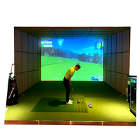Golf Simulator Enclosure Built for Home Practice, Aluminum Frame, Auto Tee System, 30 Course Library