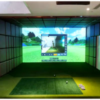 Golf Simulator Enclosure Built for Home Practice, Aluminum Frame, Auto Tee System, 30 Course Library