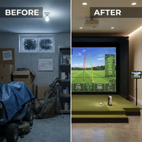 Golf Simulator Built for Precision Training, Doppler Radar Launch Monitor, HD Shot Tracking, 50 Virtual Courses — Before & After